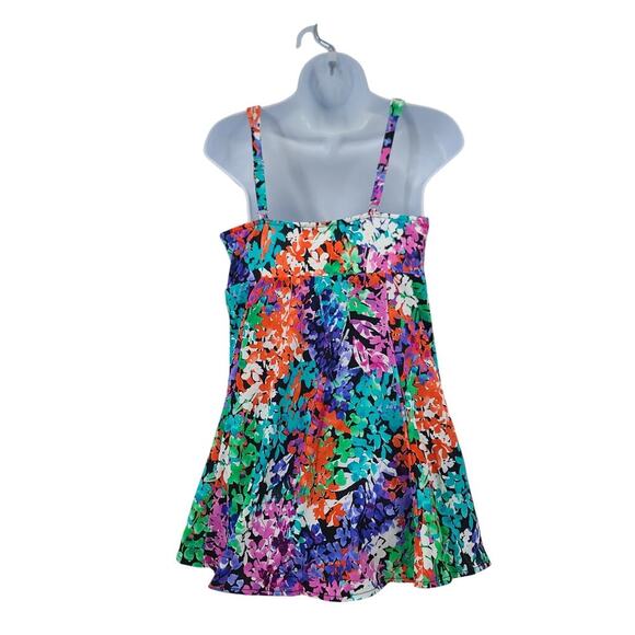 Paradise Bay Dream Gardens Bow front Minimizer Swim Dress Sz 14 Vacation - Picture 2 of 9